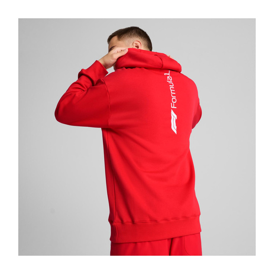 Bluza męska Hoody Essential Relaxed Logo czerwona Formula 1 2025