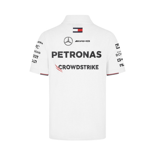 Polo męskie Team White Mercedes AMG F1 2024
