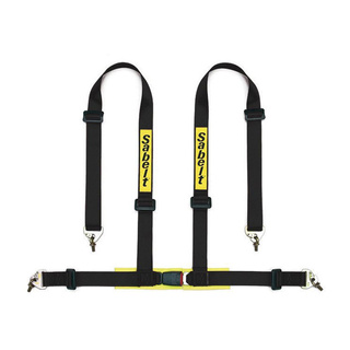Pasy 4-punktowe Sabelt 2" czarne (ECE) Snap Hook