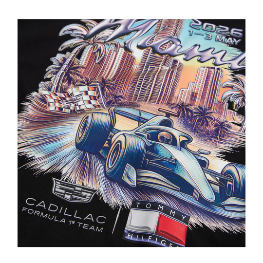 T-shirt męski czarny Miami Graphic Cadillac F1 2026