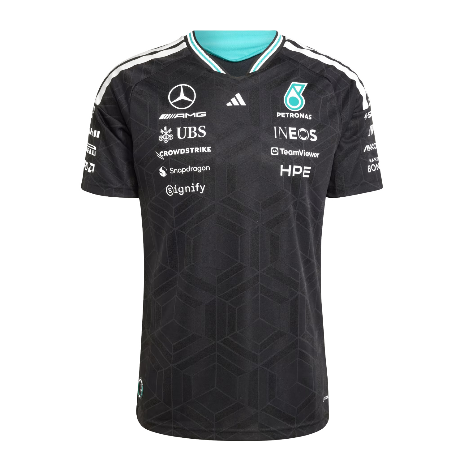 T-shirt męski czarny Authentic Team Mercedes AMG F1 2026