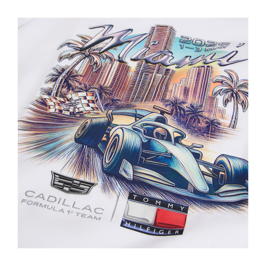 T-shirt męski biały Miami Graphic Cadillac F1 2026