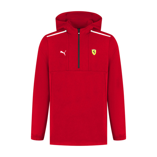 Bluza męska 1/4 Zip czerwona Logo Ferrari F1 2025