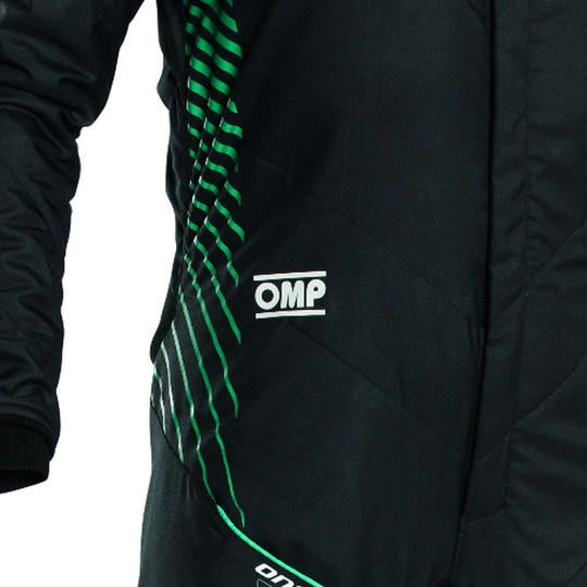 Kombinezon OMP ONE-S AIR czarny/zielony (FIA)