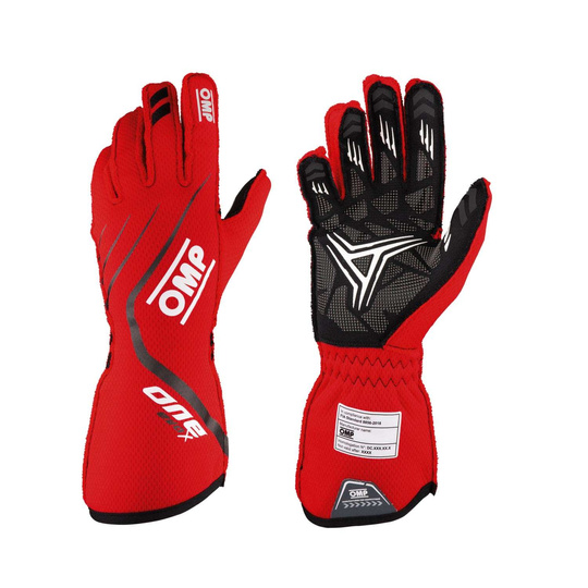 Rękawice OMP ONE EVO X czerwone (homologacja FIA)