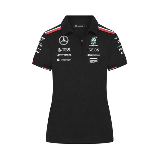 Polo damskie Team Black Mercedes AMG F1 2024