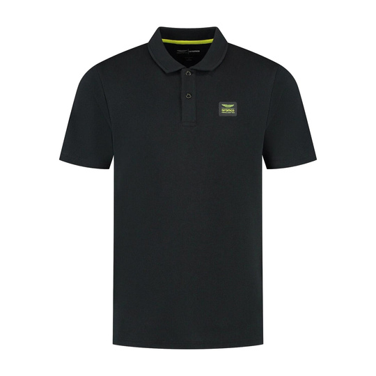 Polo męskie Tech Waffle czarne Aston Martin F1 2025