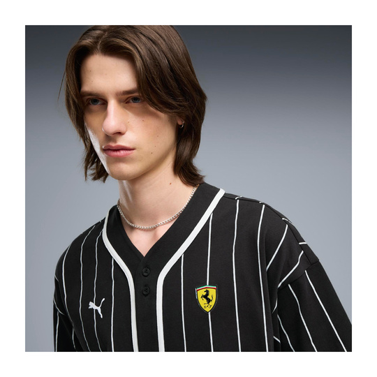 Koszula baseballowa czarna Retro Scuderia Ferrari F1 2026