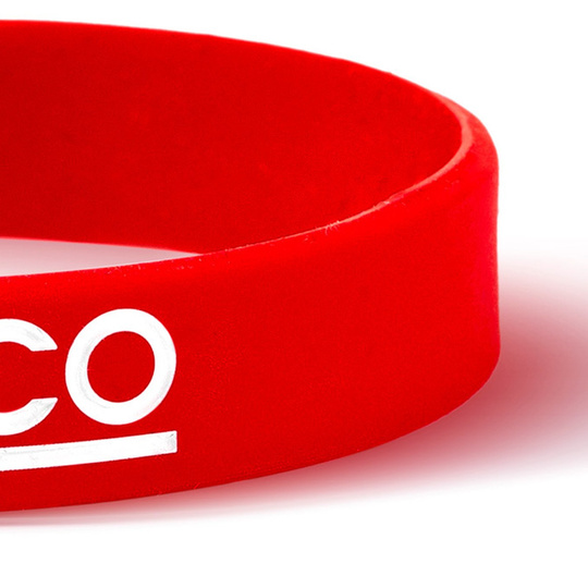 Opaska silikonowa na nadgarstek LOGO Sparco czerwona