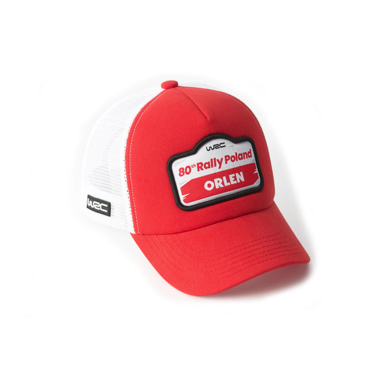 Czapka z daszkiem dziecięca Trucker Rally Poland WRC czerwona