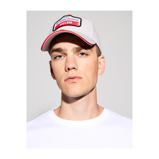 Czapka baseballowa Stripe szara Rally Poland WRC