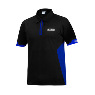 Koszulka polo Zip Sparco MY22 czarno-niebieska czarno-niebieska