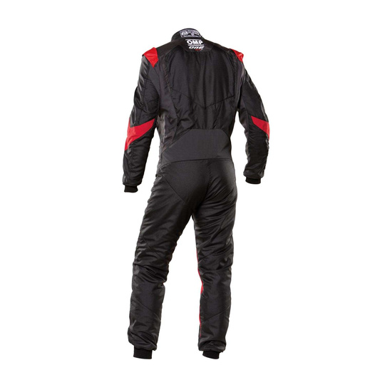 Kombinezon OMP ONE EVO X czarno-czerwony (homologacja FIA)