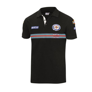 Koszulka polo Martini Stripe Sparco czarna