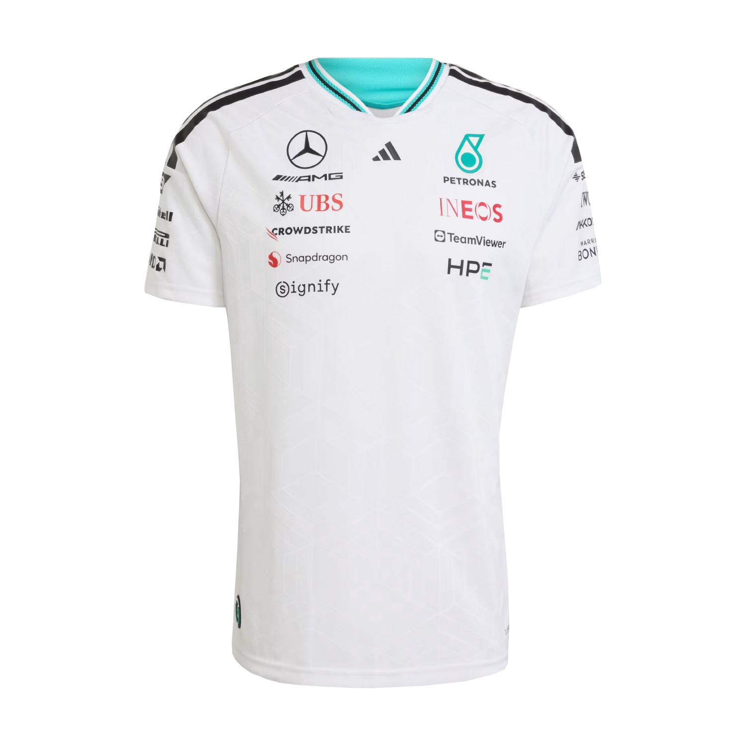 T-shirt męski biały Authentic Team Mercedes AMG F1 2026