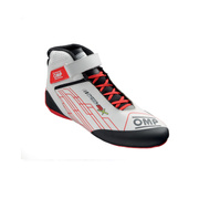 Buty dziecięce OMP KS-2X białe/czerwone (FIA)