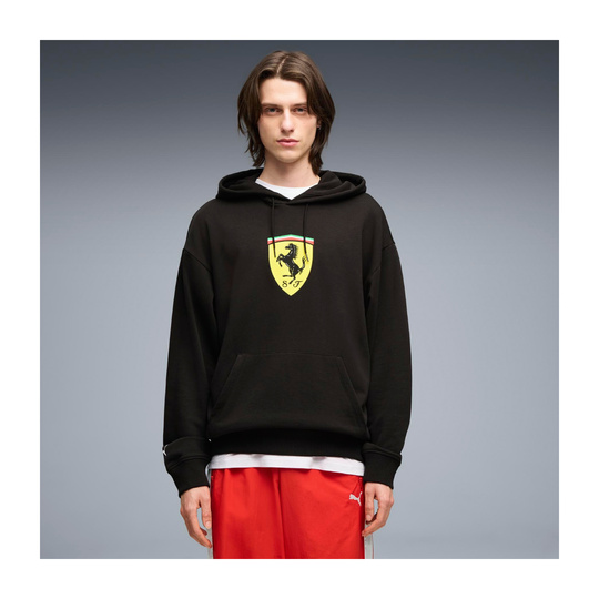 Bluza z kapturem czarna Large Logo Scuderia Ferrari F1 2026
