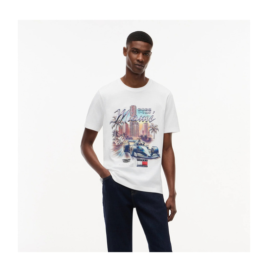 T-shirt męski biały Miami Graphic Cadillac F1 2026