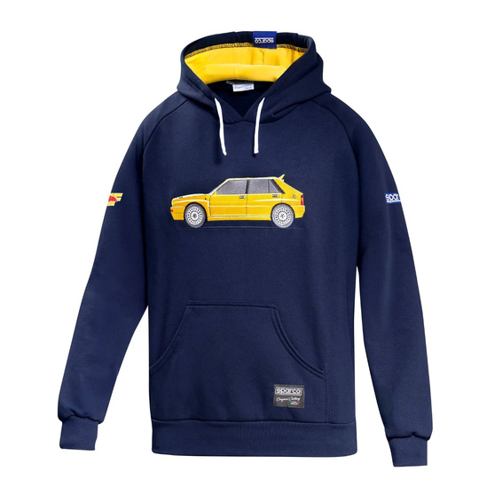 Bluza z kapturem Lancia HF Delta Integrale Sparco granatowa/żółta