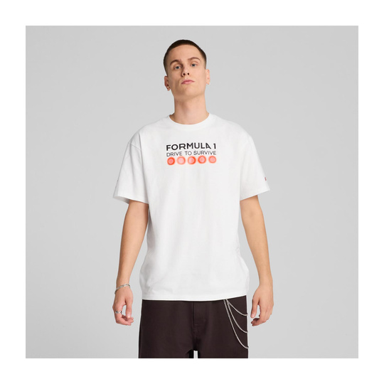 T-shirt męski DTS Relaxed biały Formula 1 2025