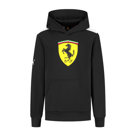 Bluza z kapturem dziecięca Shield czarna Scuderia Ferrari F1