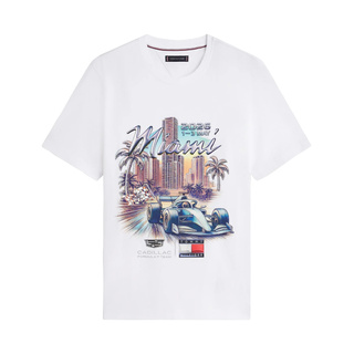 T-shirt męski biały Miami Graphic Cadillac F1 2026