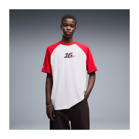 T-shirt męski biały Leclerc Graphic Scuderia Ferrari F1 2026