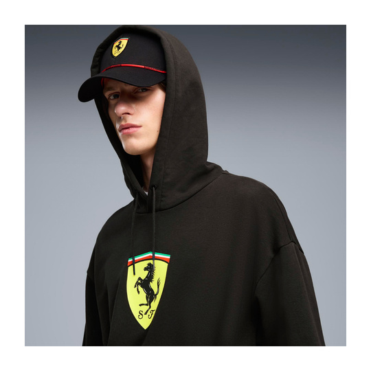 Bluza z kapturem czarna Large Logo Scuderia Ferrari F1 2026