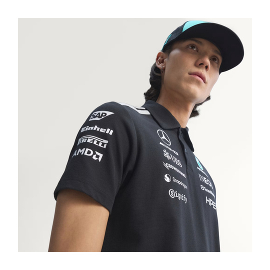Polo męskie Team czarne Mercedes AMG F1 2026