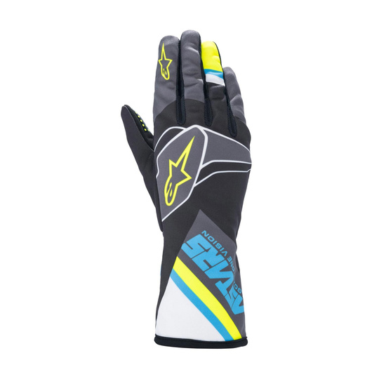 Rękawice Alpinestars TECH-1 K Race V2 Graph szare/niebieskie