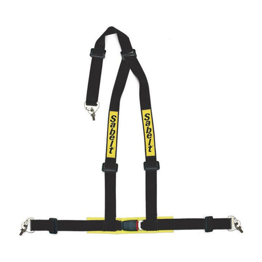 Pasy 3-punktowe Sabelt 2" czarne (ECE) Snap Hook