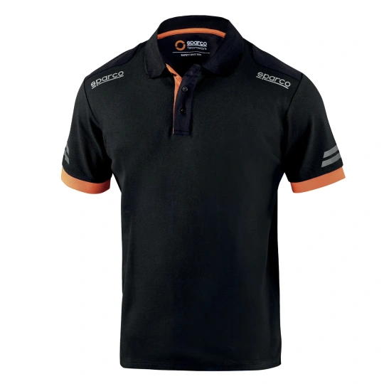 Koszulka polo Tech Sparco czarny/pomarańczowy