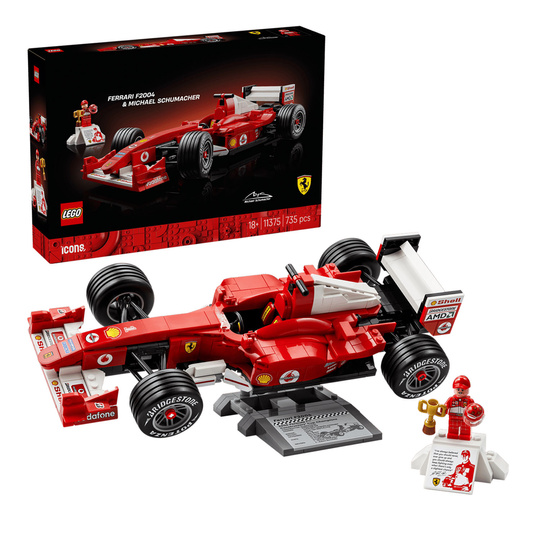 Model LEGO ICONS Ferrari F2004 i Michael Schumacher