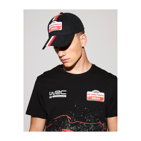 Czapka baseballowa Stripe czarna Rally Poland WRC
