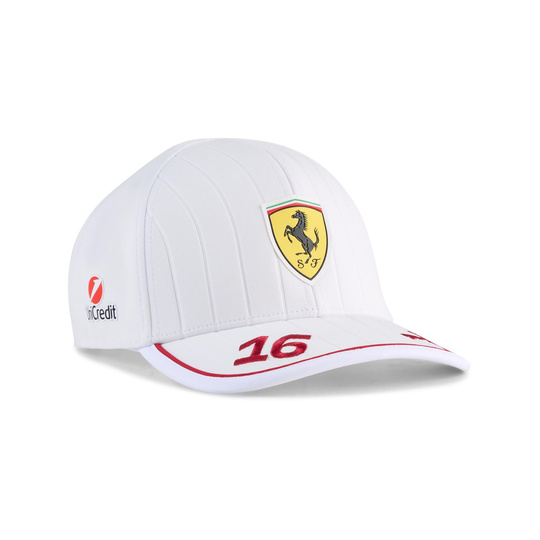 Czapka baseballowa męska biała Leclerc Team Scuderia Ferrari F1 2025