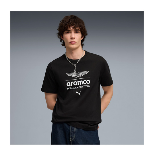 T-shirt męski czarny Large Logo Aston Martin F1 2026