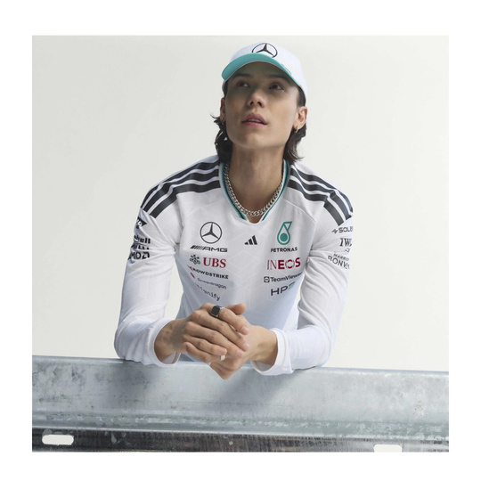Koszulka z długim rękawem Authentic Team Mercedes AMG F1 2026 biała