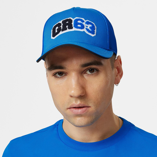 Czapka męska baseballowa George Russell Trucker blue Mercedes AMG F1 2023