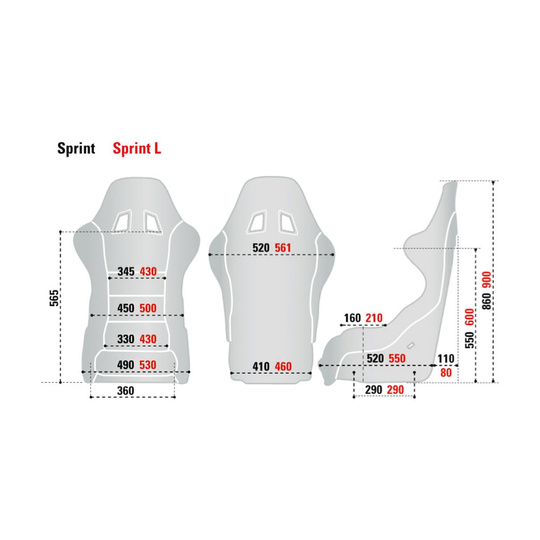 Fotel sportowy Sparco SPRINT L MY19 czerwony (homologacja FIA)
