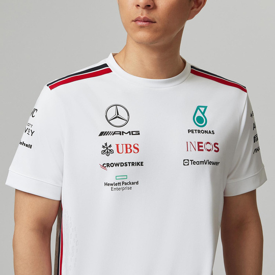 T-shirt męski Team biały Mercedes AMG F1 2023